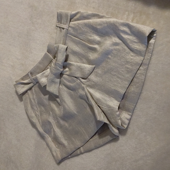 LOFT Shimmer Tie Waist Shorts Size 0 - Picture 4 of 8